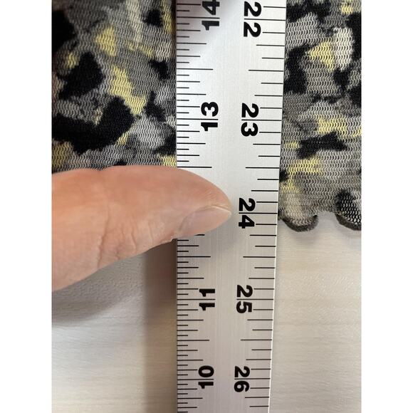 Axcess Liz‎ Claiborne Blouse Womens XL Gray Black Yellow Square Neck Lined Top - Picture 4 of 10